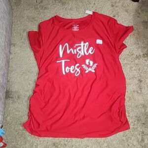 NWT Maternity Mistle Toes shirt Size XXL